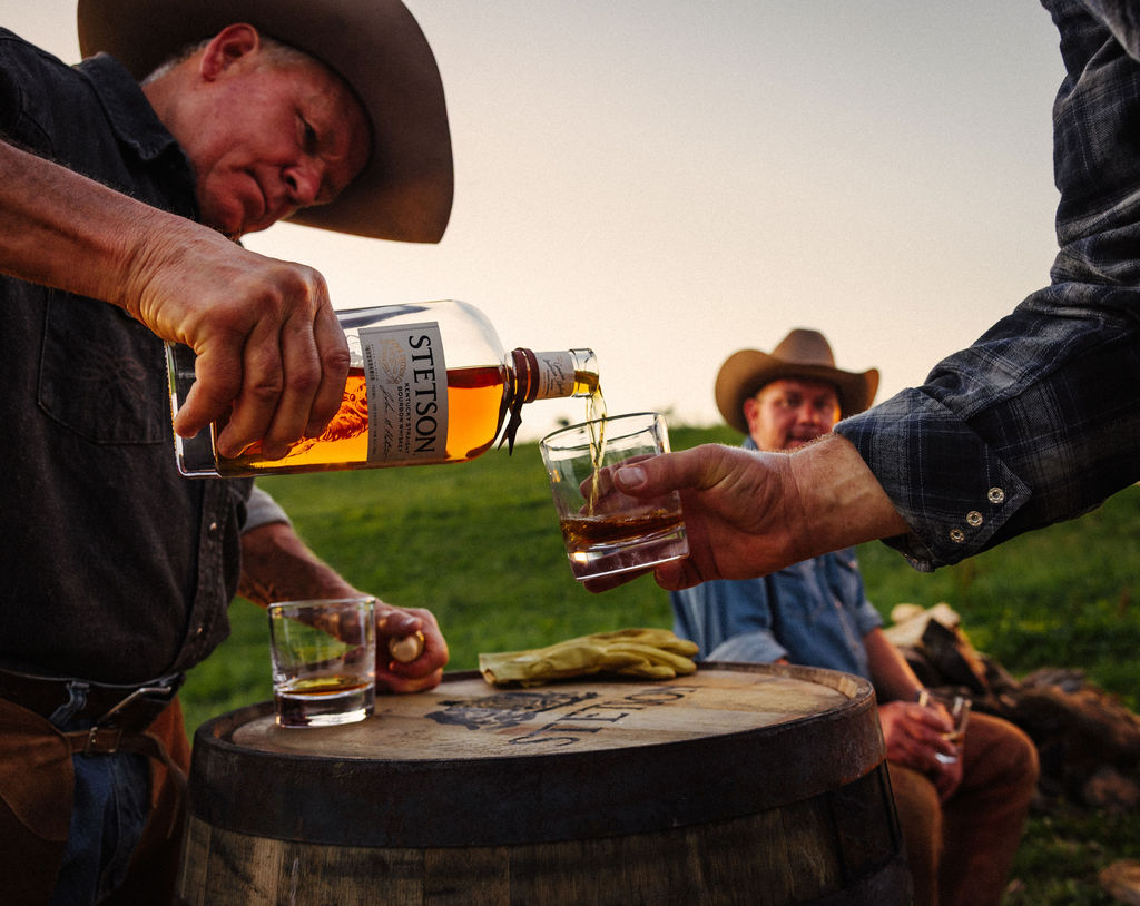 Stetson Bourbon poured over ice