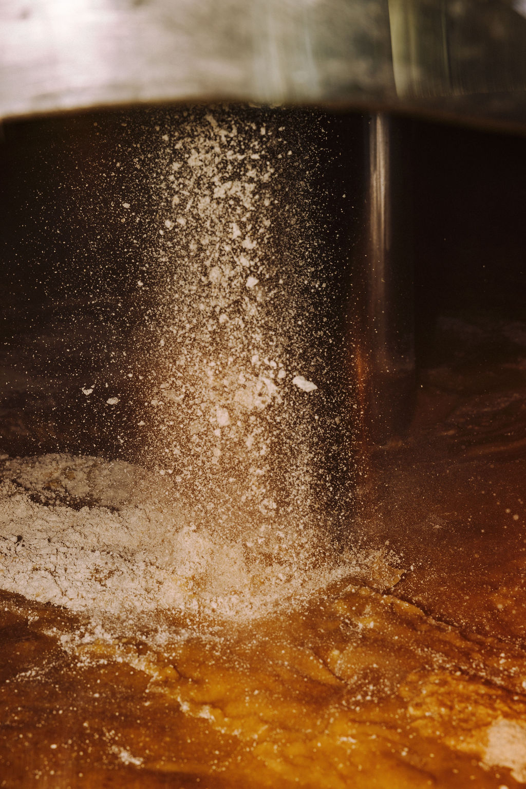 Grain milling into the mash