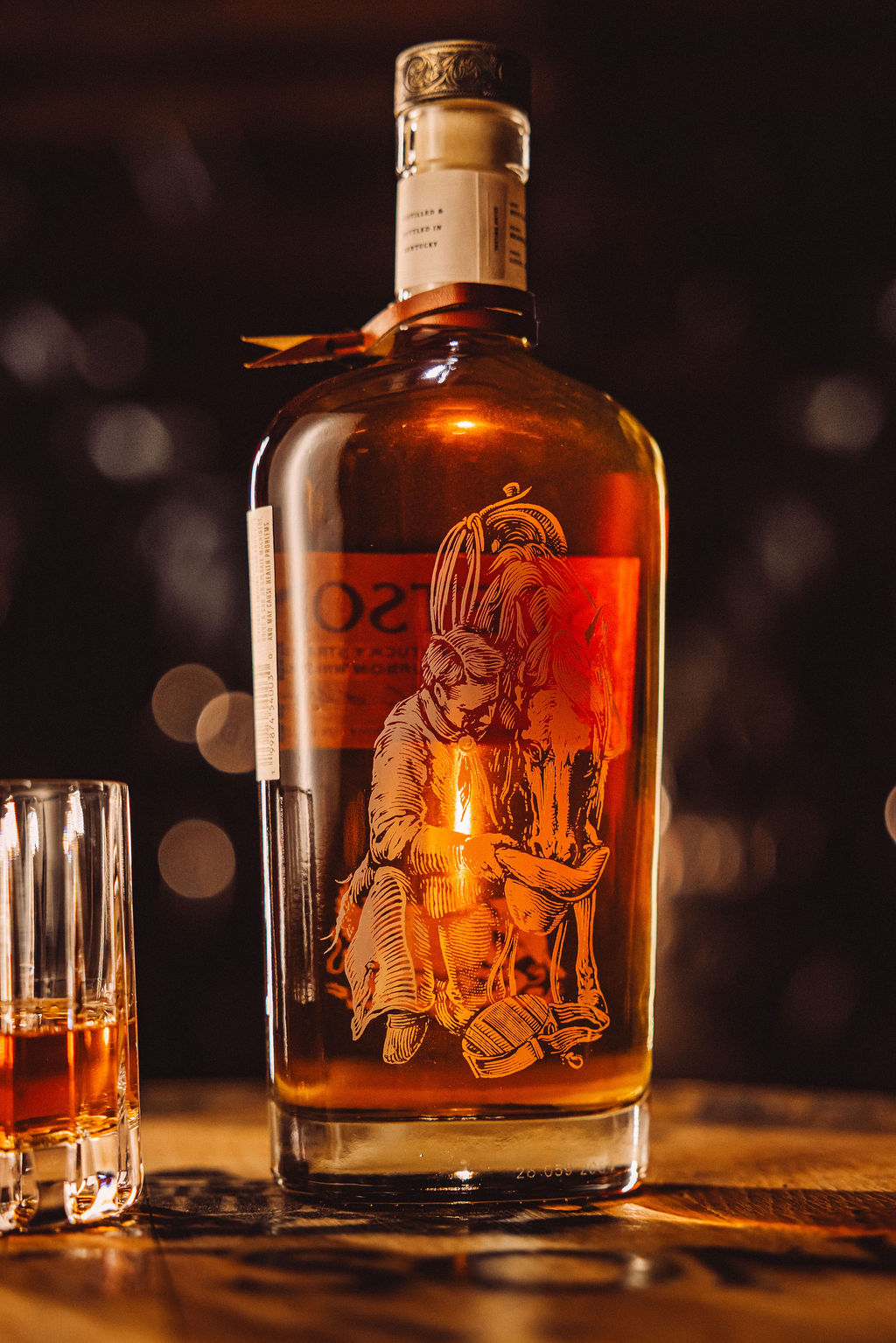 Stetson Bourbon bottle label detail